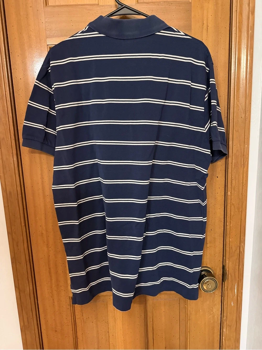 Ralph Lauren Navy and White Striped Polo Shirt